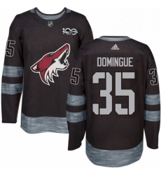 Mens Adidas Arizona Coyotes 35 Louis Domingue Premier Black 1917 2017 100th Anniversary NHL Jersey 