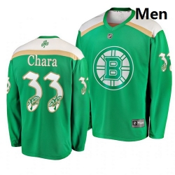 Bruins 33 Zdeno Chara Green 2019 St  Patrick Day Adidas Jersey