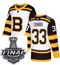 Mens Adidas Boston Bruins 33 Zdeno Chara Authentic White 2019 Winter Classic NHL Jersey