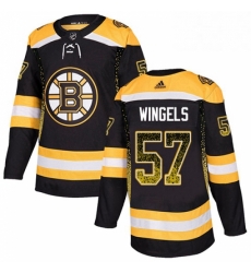 Mens Adidas Boston Bruins 57 Tommy Wingels Authentic Black Drift Fashion NHL Jersey 