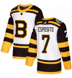 Mens Adidas Boston Bruins 7 Phil Esposito Authentic White 2019 Winter Classic NHL Jersey 