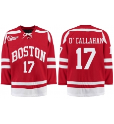 Boston University Terriers BU 17 Jack OCallahan Red Stitched Hockey Jersey