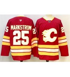 Men Calgary Flames 25 Jacob Markstr F6m Red 2024 25 Home Stitched Hockey Jersey