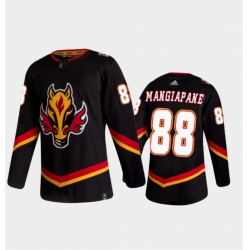 Men Calgary Flames 88 Andrew Mangiapane 2020 21 Black Reverse Retro Stitched Jersey