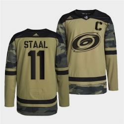 Men Carolina Hurricanes 11 Jordan Staal 2022 Camo Military Appreciation Night Stitched jersey