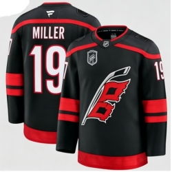 Men Carolina Hurricanes 19 K'Andre Miller Black 2026 Stanley Cup Final Stitched Hockey Jersey