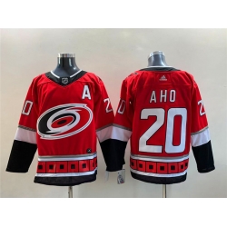 Men Carolina Hurricanes 20 Sebastian Aho Red Stitched Jersey