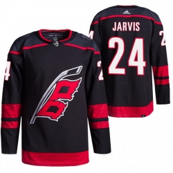 Men Carolina Hurricanes 24 Seth Jarvis Black Stitched Jersey