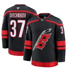 Men Carolina Hurricanes 37 Andrei Svechnikov Black 2024 25 Home Stitched Hockey Jersey