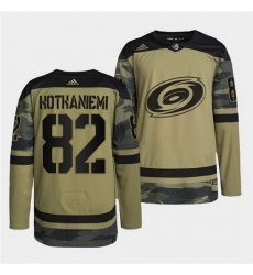 Men Carolina Hurricanes 82 Jesperi Kotkaniemi 2022 Camo Military Appreciation Night Stitched jersey