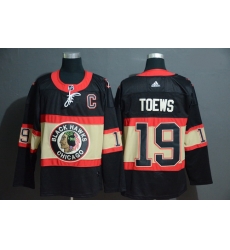 Blackhawks 19 Jonthan Toews Premier Black New Third Adidas Jersey