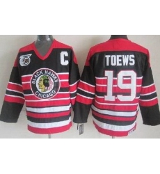 Chicago Blackhawks 19 Jonathan Toews Black 75th Throwback CCM NHL Jerseys