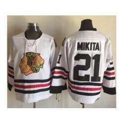 Chicago Blackhawks  #21 Stan Mikita White CCM Throwback Stitched NHL Jersey