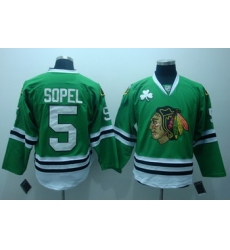 Chicago Blackhawks 5 Brent Sopel Green Jerseys