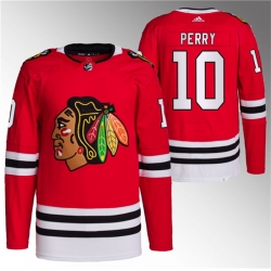 Men Chicago Blackhawks 10 Corey Perry Red Stitched Hockey Jersey