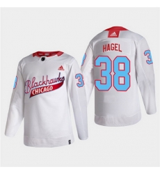 Men Chicago Blackhawks 38 Brandon Hagel 2022 Community Night White Stitched jersey