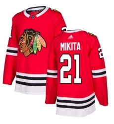 Mens Adidas Chicago Blackhawks 21 Stan Mikita Premier Red Home NHL Jersey 