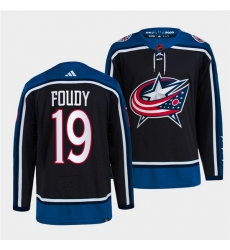 Men Columbus Blue Jackets 19 Liam Foudy Navy 2022 Reverse Retro Stitched Jersey