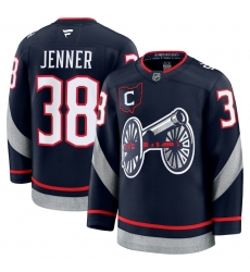 Men Columbus Blue Jackets 38 Boone Jenner Navy 2024 25 With C Patch Stitched Hockey Jersey