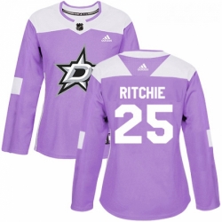 Womens Adidas Dallas Stars 25 Brett Ritchie Authentic Purple Fights Cancer Practice NHL Jersey 