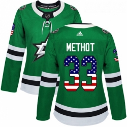 Womens Adidas Dallas Stars 33 Marc Methot Authentic Green USA Flag Fashion NHL Jersey 