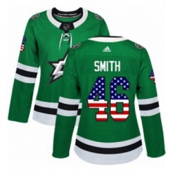 Womens Adidas Dallas Stars 46 Gemel Smith Authentic Green USA Flag Fashion NHL Jersey 