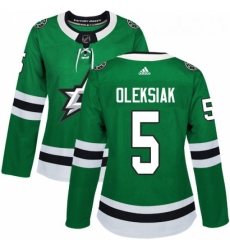 Womens Adidas Dallas Stars 5 Jamie Oleksiak Premier Green Home NHL Jersey 