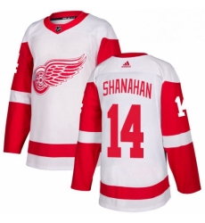 Mens Adidas Detroit Red Wings 14 Brendan Shanahan Authentic White Away NHL Jersey 