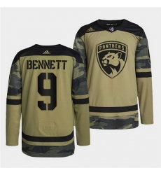 Men Florida Panthers 9 Sam Bennett 2022 Camo Military Appreciation Night Stitched jersey