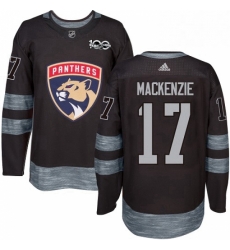 Mens Adidas Florida Panthers 17 Derek MacKenzie Authentic Black 1917 2017 100th Anniversary NHL Jersey 