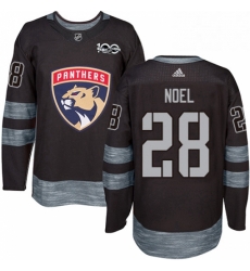 Mens Adidas Florida Panthers 28 Serron Noel Authentic Black 1917 2017 100th Anniversary NHL Jersey 