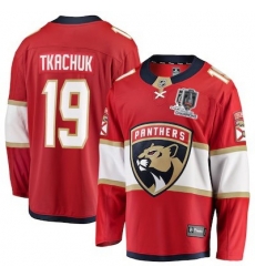 mens fanatics matthew tkachuk red florida panthers 2025 stanley cup champions breakaway jersey