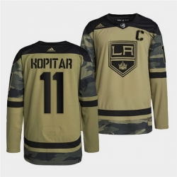 Men Los Angeles Kings 11 Anze Kopitar 2022 Camo Military Appreciation Night Stitched jersey