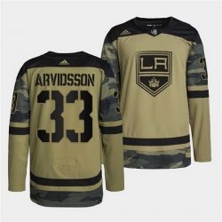 Men Los Angeles Kings 33 Viktor Arvidsson 2022 Camo Military Appreciation Night Stitched jersey