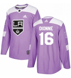 Mens Adidas Los Angeles Kings 16 Marcel Dionne Authentic Purple Fights Cancer Practice NHL Jersey 