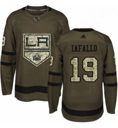 Mens Adidas Los Angeles Kings 19 Alex Iafallo Authentic Green Salute to Service NHL Jersey 