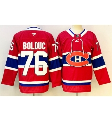 Men Montreal Canadiens 76 Zack Bolduc Red 2024 25 Stitched Jersey