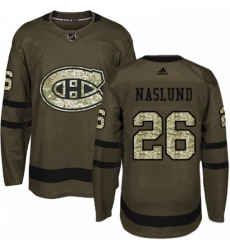 Mens Adidas Montreal Canadiens 26 Mats Naslund Premier Green Salute to Service NHL Jersey 