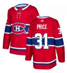 Mens Adidas Montreal Canadiens 31 Carey Price Authentic Red Home NHL Jersey 