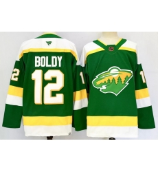 Men Minnesota Wild 12 Matt Boldy Green 2024 25 Alternate Stitched Hockey Jersey