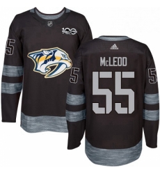 Mens Adidas Nashville Predators 55 Cody McLeod Authentic Black 1917 2017 100th Anniversary NHL Jersey 