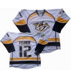 Nashville Predators #12 Mike Fisher WHITE Jersey