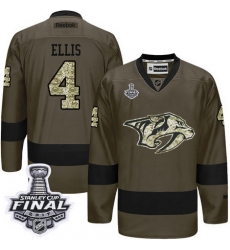 Predators #4 Ryan Ellis Green Salute to Service 2017 Stanley Cup Final Patch Stitched NHL Jersey