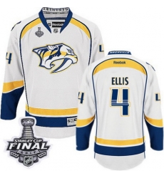 Predators #4 Ryan Ellis White Road 2017 Stanley Cup Final Patch Stitched NHL Jersey