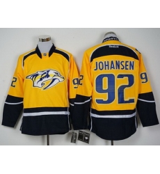 Predators #92 Ryan Johansen Yellow Home Stitched NHL Jersey