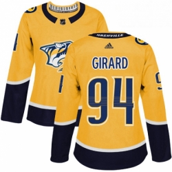 Womens Adidas Nashville Predators 94 Samuel Girard Authentic Gold Home NHL Jersey 