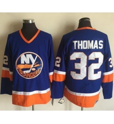 Islanders #32 Thomas Baby Blue CCM Throwback Stitched NHL Jersey