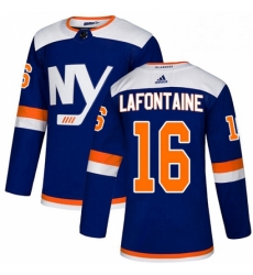 Mens Adidas New York Islanders 16 Pat LaFontaine Premier Blue Alternate NHL Jersey 