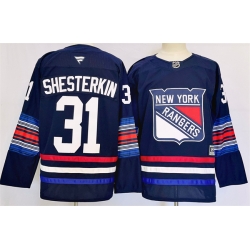 Men New York Rangers 31 Igor Shesterkin Navy 2024 25 Stitched Jersey