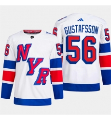 Men's New York Rangers #56 Erik Gustafsson White 2024 Stadium Series Stitched Jersey